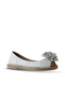 White Leather Women's Flat Ballerinas 01Ws4807 - 2