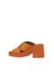 Orange Leather Women's Heels Slipper 01Wy12703 - 5