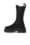 Black Nubuck Women's Wedge Heeled Boots 01Wv3115 - 4