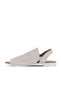 Gray Leather Women's Flat Sandals 01Wa3008 - 3