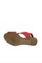 Red Leather Women's Wedge Heeled Sandals 01We4004 - 5