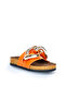 Orange Napa Leather Women's Flat Slippers 05Wt066 - 2