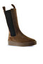 Tan Suede Women's Flat Boots 01Wt3004 - 2