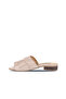 Gray Leather Women's Heeled Slippers 01Wn5101 - 3