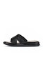 Black Leather/Knit Men's Flat Slippers 25Mt2230 - 3