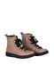 Gray Leather Women's Flat Boots 01Wf3300 - 2