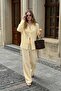 Yellow Adjustable Leg Draped Women's Trousers - 2