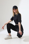 Women's Crop Cargo Pocket Jogging Tracksuit Set - 4