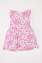 Patterned Short Sleeve Dress Baby Girl A0136A525Sm - 3