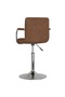 Scaun de bar, maro, material textil - 5
