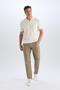 100% Cotton Relax Fit Comfortable Cut Straight Leg Linen Look Summer Fabric Trousers (25 Sm) - 3