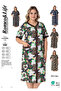 Women's Plus Size 100% Cotton Combed Fabric Buttoned Summer Dress / Ecru-Green 4180
