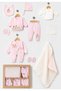 Transitional Flower Embroidered Newborn Baby Girl Muslin 10-Piece Hospital Discharge Set/Birth Gift - 2
