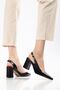Tonia Black Leather Heeled Women's Shoes - 5
