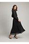 Puantiyeli Maxi Elbise - 4