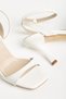 Women's White Patent Leather Blunt Toe Heeled Shoes - 3
