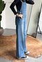 Unisex Wide Leg Loose Fit Denim Salopet Gilet Trousers - 7