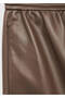 Leather-Look Elastic Waisted Pants - 5