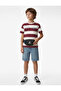 Cotton Denim Shorts with Pocket Detail
