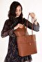 Women's Double Compartment Hand and Shoulder Bag Ald.6757 Tan - 4