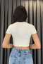 Stone Heart Low-Cut Crop T-Shirt - Ecru Ekru - 3