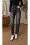 Women's Black Mom Fit Jean High Waist Comfortable Fit Black Washed Denim Trousers