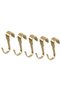 7 cm Gold 5-Piece Set of Hooks for Wall Rail, 5 Pieces of Steel Hook Hangers, Brass Color