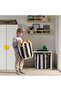 Storage bag, black white/striped - 3