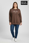 Women's Plus Size Mi̇lano İtalia Ba Printed Light Collar Slim Sweatshirt Spr26Bswk956-9
