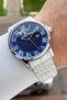 Men's Wrist Watch with Dial Dark Blue Cord White Color Calendar and Day Function Gift Package