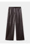 Leather Look Wide Leg Pants - 3