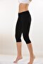 3-Piece Women's Cotton Black Knee-Length Capri Leggings & Comfortable Texture - 5