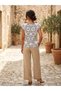 Women's Blue Brode Detailed Blouse |   Frn Line - 2