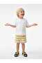 Cotton Striped Shorts with Lace-Up Waist