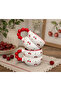 2-Piece Bead Handle Pattern Cherry Patterned Custom Embossed Handmade Ceramic Mug