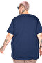 تي شيرت رجالي مقاس كبير من الليكرا برقبة على شكل حرف V 20150 نيلي - 5