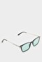 Men's Classic Square Black Metal Frame Blue Glass Polarized Sunglasses F0581Axns - 2