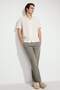 Relax Fit Relaxed Fit Short Leg Linen Look Summer Fabric Trousers E4790Ax25Sm - 2