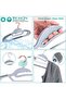 50-Pack Ultra Thin Non-Slip Plastic Hangers, 360° Rose Gold Hook, Space Saving, Grey - 4