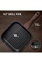 9.5 Inch Nonstick Grill Pan for Indoor Cooking, Griddle for Stove Tops with Pour Spouts