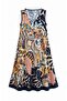 Navy Blue Mosaic Patterned V-Neck Dress
