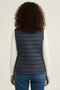 Inflatable Zippered Vest Water Repellent Quilted Lined Fabric with Pockets Lightweight Winter Sports Comfortable Fit - Navy Blue - 4
