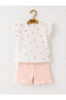 Floral Printed T-Shirt Shorts Set - 2