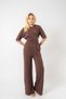 Women's Belted Detailed Two-Piece Set - Loose-Fit Blouse and Wide-Leg Pants Set - 5