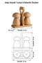 Natural Bamboo Heart Stand Modern Cork Design Wooden Salt and Pepper Shaker Presentation Set Decor Salt Shaker - 4