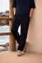 Men's Trend Basic Wide Leg Black Fabric Trousers - 3
