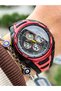 Suitable for Pool Sea Use,Stopwatch,Light,Calendar,Red Sports Digital Women's Wristwatch+Wristband