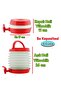 Water Dispenser Practical Thermos Fountain with Bellows 5.5 Liter Picnic Camping Water Ayran Soft Drink Red - 4