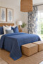 Vanilla Soft Double 100% Cotton Indigo Navy Blue Pique Bedspread 200X220Cm Waffle Bedspreed - 3