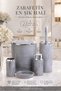 Hgy Home Marble Patterned and Chrome Detailed Round 5-Piece Bathroom Set